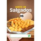 Banner Salgadinhos Cento Salgados Festa r1 SEM PERSONALIZAÇÃO Não mancha / desbota Sol e chuva