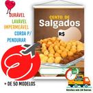 Banner Salgadinhos Cento Salgados Festa r1 SEM PERSONALIZAÇÃO Não mancha / desbota Sol e chuva