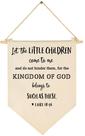 Banner Social Lucas 18:16 Versículo Bíblico em tela de algodão 40x28cm