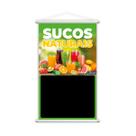 Banner Sucos Naturais Frutas Colorido Fundo Preto 60x40cm