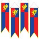 Banner suspenso de fantasia medieval de Halloween, 4 pés, Oudain, 4 unidades
