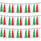 Banner Tassel Streamers Hysilla vermelho verde branco 9,8 pés x 3 Banner Tassel Streamers Hysilla vermelho verde branco 9,8 pés x 3