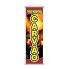 Banner Temos Carvão Fogo Serviço Lona Colorido 100x30cm
