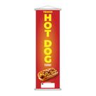 Banner Temos Hot Dog Diversos Sabores Lanche Preço 100x30cm