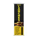 Banner Temos Lanches Hamburguer Xis Comida Preço 100x30cm
