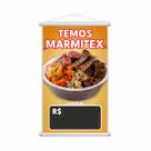 Banner Temos Marmitex Preço Fundo Preto Comida Lona 60x40cm