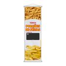 Banner Temos Porções de Fritas Comida Lanches Lona 100x30cm