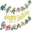 Banners de aniversário: decorações de festa de tartarugas marinhas CANDY CHEF