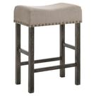 Banqueta Acme Martha II Tan Linen Wood, conjunto de 2