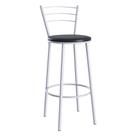 Banqueta Alta Aço Com Assento Estofado Multimóveis CR50261 Branco-preto