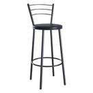 Banqueta Alta Aço Com Assento Estofado Multimóveis CR50261 Preto