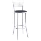 Banqueta Alta Aço Com Assento Estofado Multimóveis CR50263 Branco-preto