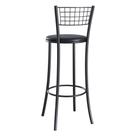 Banqueta Alta Aço Com Assento Estofado Multimóveis CR50263 Preto