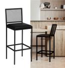 Banqueta Alta Angola Preta com Encosto Aço e Assento Estofado material sintético Cozinha Bar Gourmet 99cm Banqueta Alta Angola Preta com Encosto Aço e Assento Estofado material sintético Cozinha Bar Gourmet 99cm