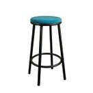 Banqueta Alta Bancada Bar Confortável Moderno Design Suede Eva Estrutura Preta:Azul Turquesa Banqueta Alta Bancada Bar Confortável Moderno Design Suede Eva Estrutura Preta:Azul Turquesa
