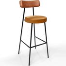 Banqueta Alta Bar Cozinha Sala De Jantar Milão L02 material sintético Camel Whisky
