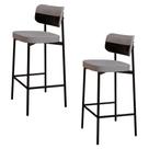 Banqueta Alta Bar Estofada Kit 2 Ella M25 Linho Cinza CL/Preto - Mpozenato Banqueta Alta Bar Estofada Kit 2 Ella M25 Linho Cinza CL/Preto - Mpozenato
