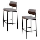 Banqueta Alta Bar Estofada Kit 2 Ella M25 Linho Cinza CL/Whisky - Mpozenato