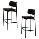 Banqueta Alta Bar Estofada Kit 2 Ella M25 Sintético Preto - Mpozenato Banqueta Alta Bar Estofada Kit 2 Ella M25 Sintético Preto - Mpozenato