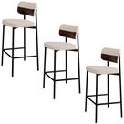 Banqueta Alta Bar Estofada Kit 3 Ella M25 Linho Palha/Whisky - Mpozenato Banqueta Alta Bar Estofada Kit 3 Ella M25 Linho Palha/Whisky - Mpozenato