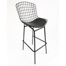 Banqueta Alta Bertoia preta tubular altura 70cm - Poltronas do Sul