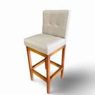 Banqueta alta c/ encosto tokio linho bege g2home