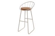 Banqueta Alta Champanhe Sunset Estofada Macio Decor Industrial