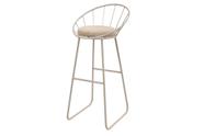 Banqueta Alta Champanhe Sunset Estofada Macio Decor Industrial