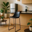 Banqueta Alta Com Encosto Alto Estofado Para Cozinha Bancada Ilha Luxo Munich Brusque Preta Vintage