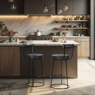 Banqueta Alta Cozinha 70cm Encosto Industrial Aço Kit 2 Ziria Pu Preto S02 - D Rossi Banqueta Alta Cozinha 70cm Encosto Industrial Aço Kit 2 Ziria Pu Preto S02 - D Rossi