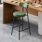 Banqueta Alta Cozinha Kobe Estofada com Encosto material sintético Verde - Desk Design