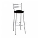 Banqueta Alta Cromada Verona Preto