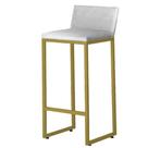 Banqueta Alta Dani Reforçada Decorativa Balcão Bancada Cozinha Bar Área Gourmet Base Dourada material sintético