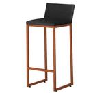 Banqueta Alta Dani Reforçada Decorativa Balcão Bancada Cozinha Bar Base Bronze material sintético