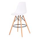 Banqueta Alta Eiffel Eames Branca Base Madeira Cozinha Bar Banqueta Alta Eiffel Eames Branca Base Madeira Cozinha Bar