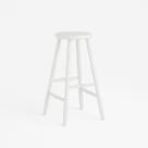 Banqueta Alta em Madeira Maciça 75cm Branco Marin Brasil