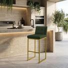 Banqueta Alta Encosto Industrial Assento PU Base Metálica Verde D'Rossi Banqueta Alta Encosto Industrial Assento PU Base Metálica Verde D'Rossi