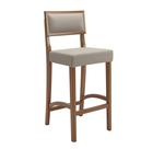 Banqueta Alta Estofada em Madeira com Encosto Confortável Ideal para Cozinha, Balcão e Área Gourmet Design Moderno e Sofisticado