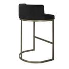 Banqueta Alta Estofada Estrutura Aço Carbono Belly II Base Champagne 75cm Banqueta Alta Estofada Estrutura Aço Carbono Belly II Base Champagne 75cm