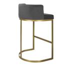 Banqueta Alta Estofada Estrutura Aço Carbono Belly II Base Dourada 65cm Banqueta Alta Estofada Estrutura Aço Carbono Belly II Base Dourada 65cm