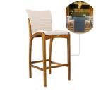 Banqueta Alta Gramado de Madeira e Corda Náutica - Design Ergonômico e Elegante