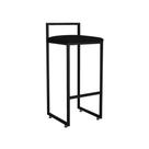 Banqueta Alta Industrial 0,83 cm Metal Preto Suede Preto - Belliv Decor