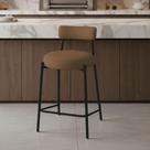 Banqueta Alta Industrial Londres New Couro Flex com Encosto Marrom D'Rossi