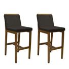 Banqueta Alta Kit 2 Peças Londres material sintético Preto - Fratello