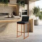 Banqueta Alta Lirina Assento PU Base Ferro com Encosto Industrial Preto D'Rossi Banqueta Alta Lirina Assento PU Base Ferro com Encosto Industrial Preto D'Rossi