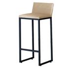 Banqueta Alta P/ Bancada Área Gourmet c/ Encosto e Apoio de Pés material sintético Base Preta - Twdecora