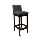 Banqueta Alta para Balcão Nice em Madeira Maciça Matelassê Suede Cinza CCS Banqueta Alta para Balcão Nice em Madeira Maciça Matelassê Suede Cinza CCS