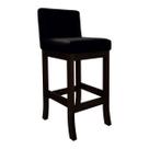 Banqueta Alta para Bancada de Cozinha em Madeira Capuccino Melody Suede Preto