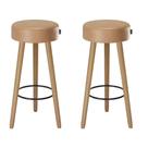 Banqueta Alta para Cozinha Base Madeira Kit 2 Dani Sintético PU Telha S02 - D'Rossi Banqueta Alta para Cozinha Base Madeira Kit 2 Dani Sintético PU Telha S02 - D'Rossi