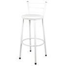 Banqueta Alta Para Cozinha Branca Assento Branco